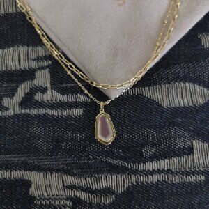 Kendra Scott Clear Rock Crystal Gold Necklace - Alexandria